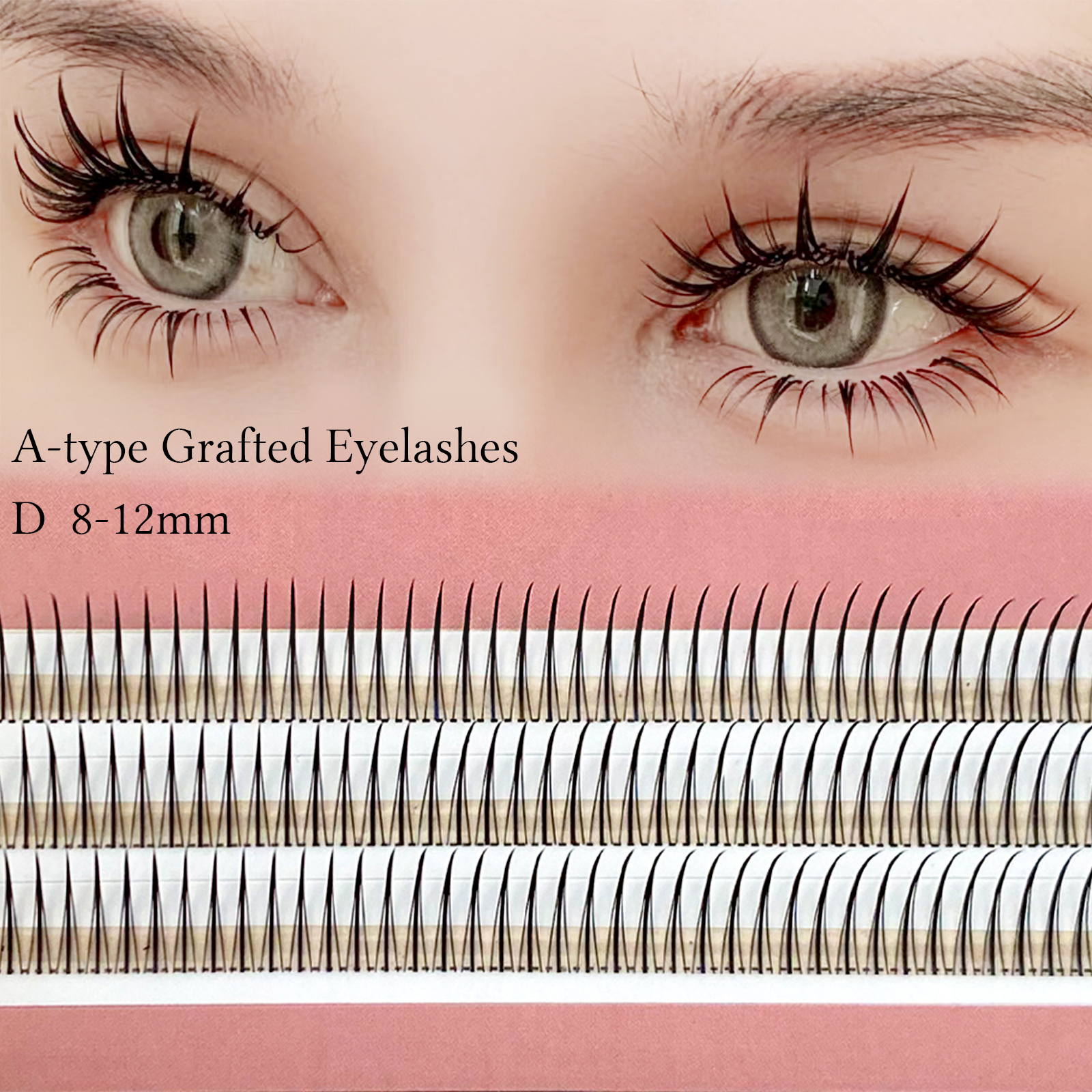 Eyelash Extension Wet Look - A-type M Shape Grafted Eyelashes Natural