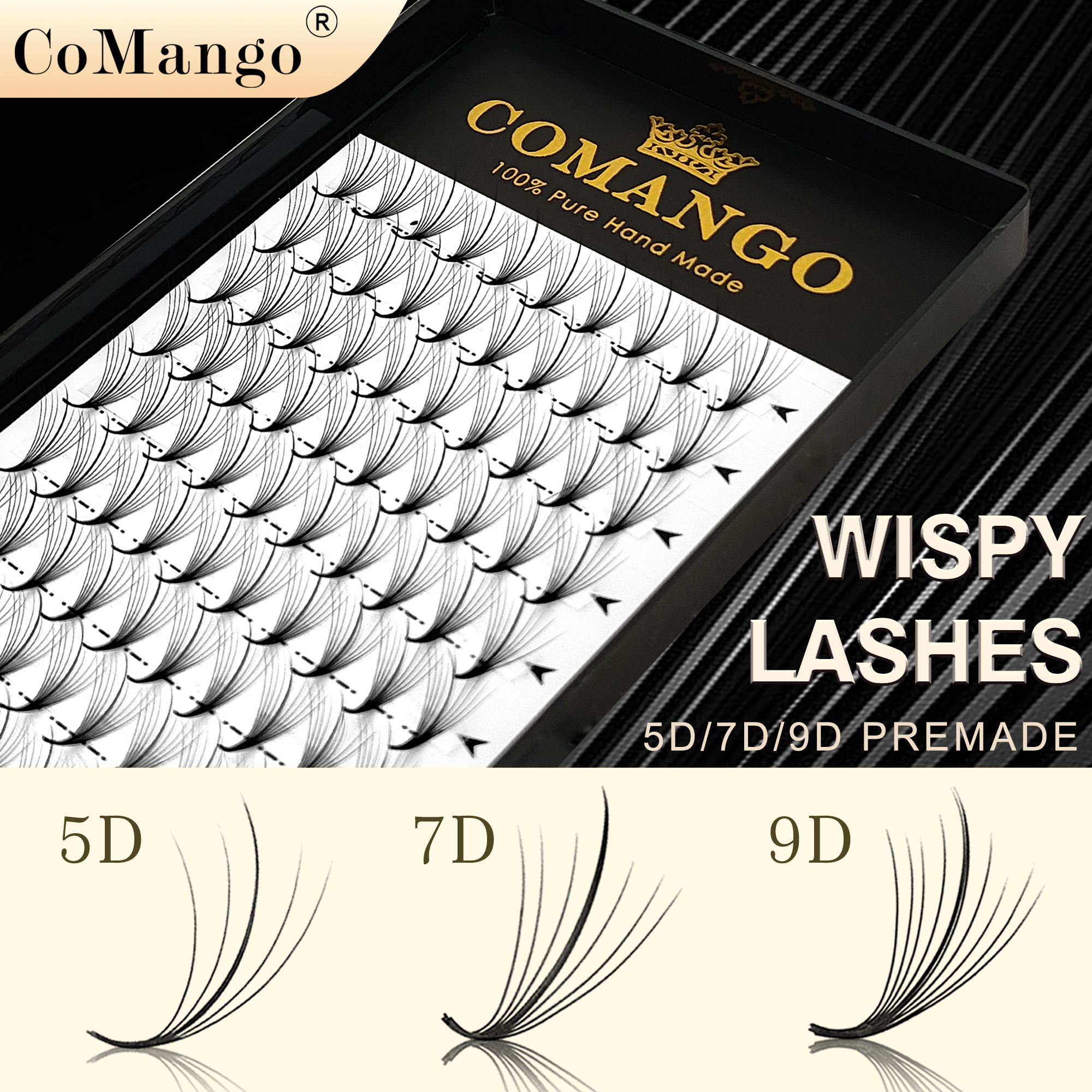 Eyelash Extension Hybrid - CoMango Wispy Fans Russian Volume Eyelash