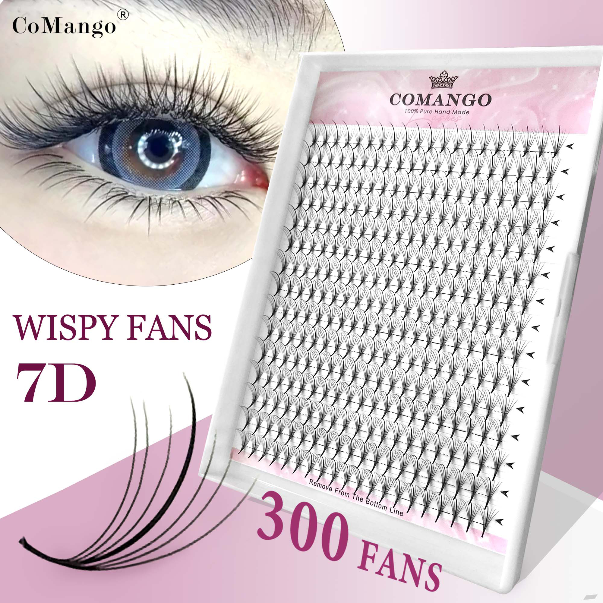 Eyelash Extension Hybrid - 7D 300Fans Thin Pointy Base Premade