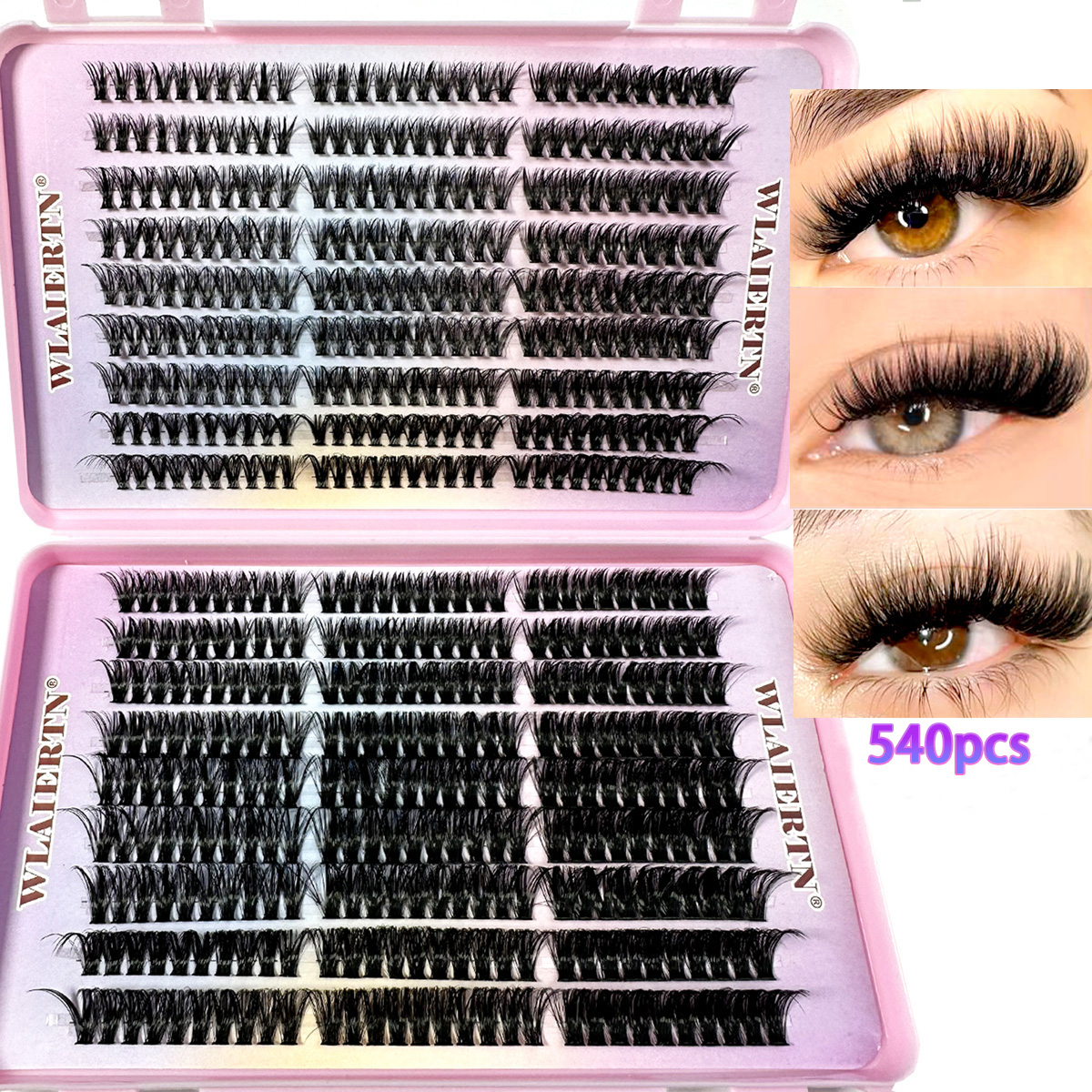 Eyelash Extension Russian Volume - Faux Mink Eyelashes 540Cluster C Curled