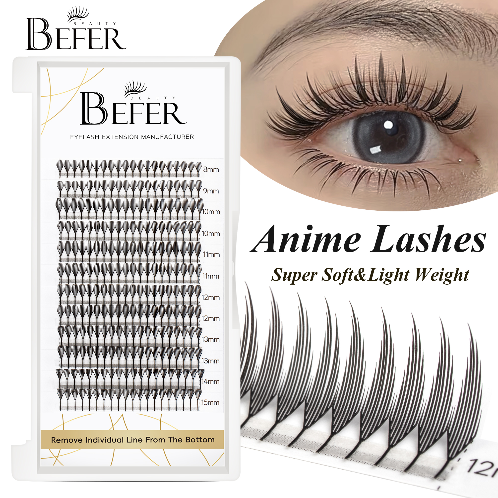 Befer Beauty Anime Lashes 240  - مراجعة Eyelash Extension Wet Look وسعره