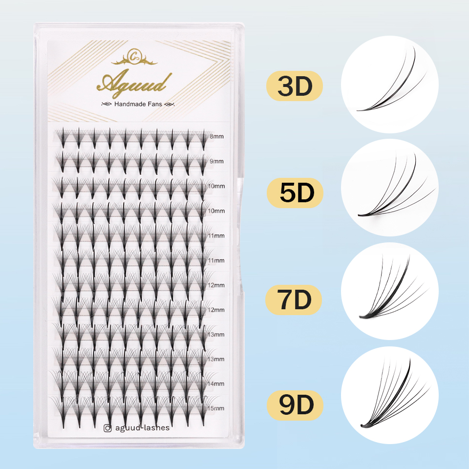 AGUUD 3D 5D 7D 9D Wispy Premad - مراجعة Eyelash Extension Hybrid وسعره