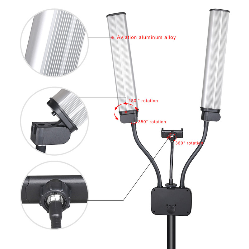 45W Flexible Double Arms LED F - مراجعة Eyelash Extension Videos وسعره