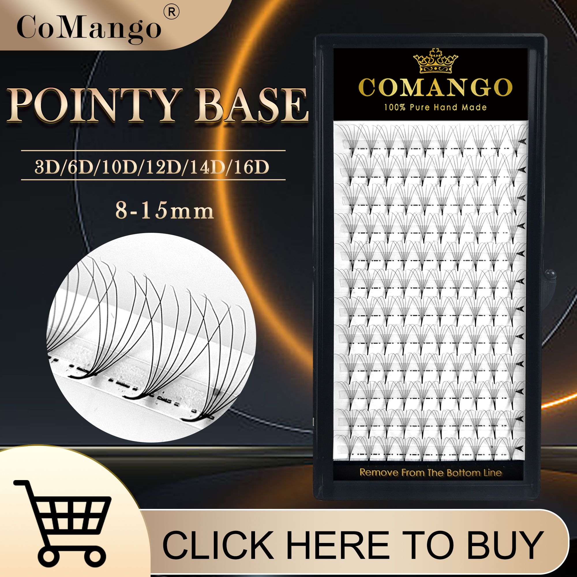 CoMango Hybrid Pointy Base Pre - مراجعة Eyelash Extension Hybrid وسعره