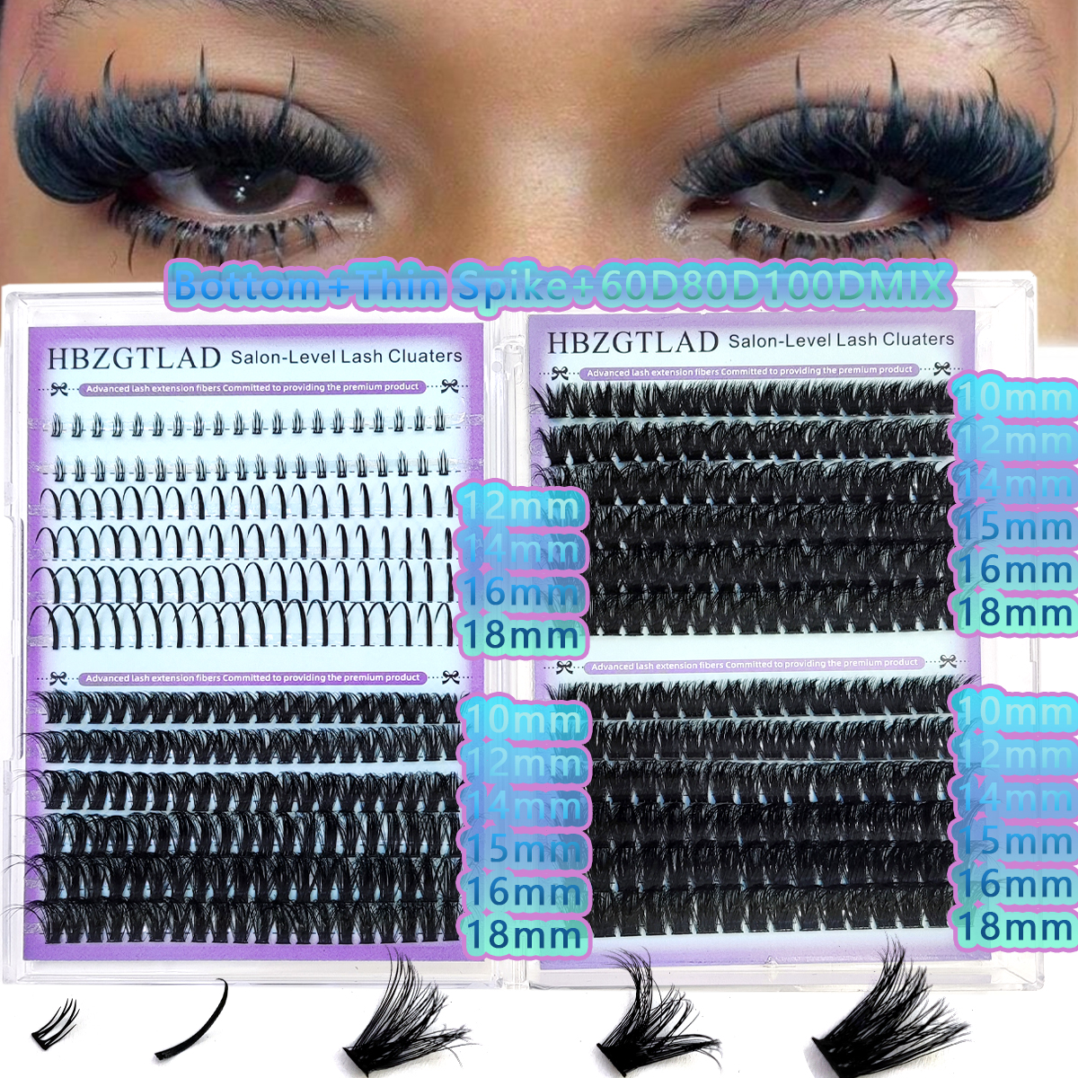 New 24Rows 60D-180D Lash Spike - مراجعة Eyelash Extension Wet Look وسعره