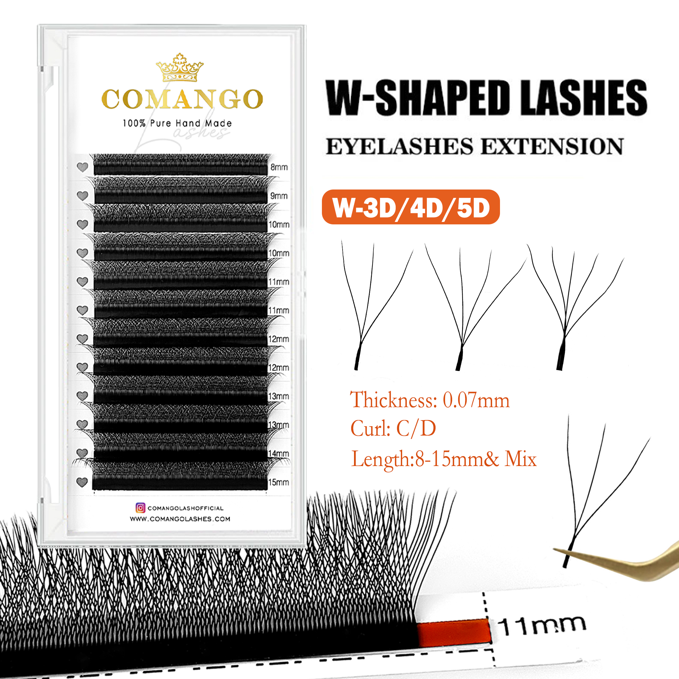 CoMango C/D Curl High Quality  - مراجعة Eyelash Extension Hybrid وسعره