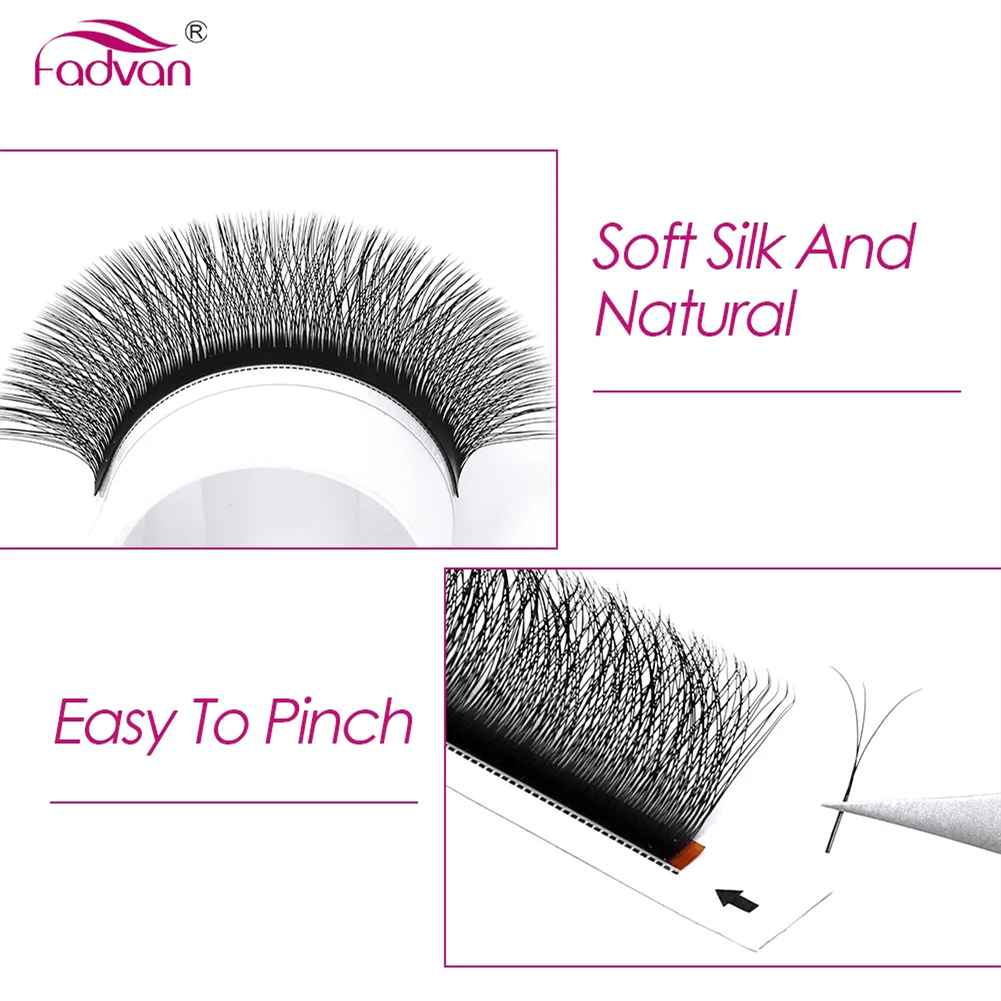 FADVAN 8-12/8-14mm Eyelashes W - مراجعة Eyelash Extension Hybrid وسعره