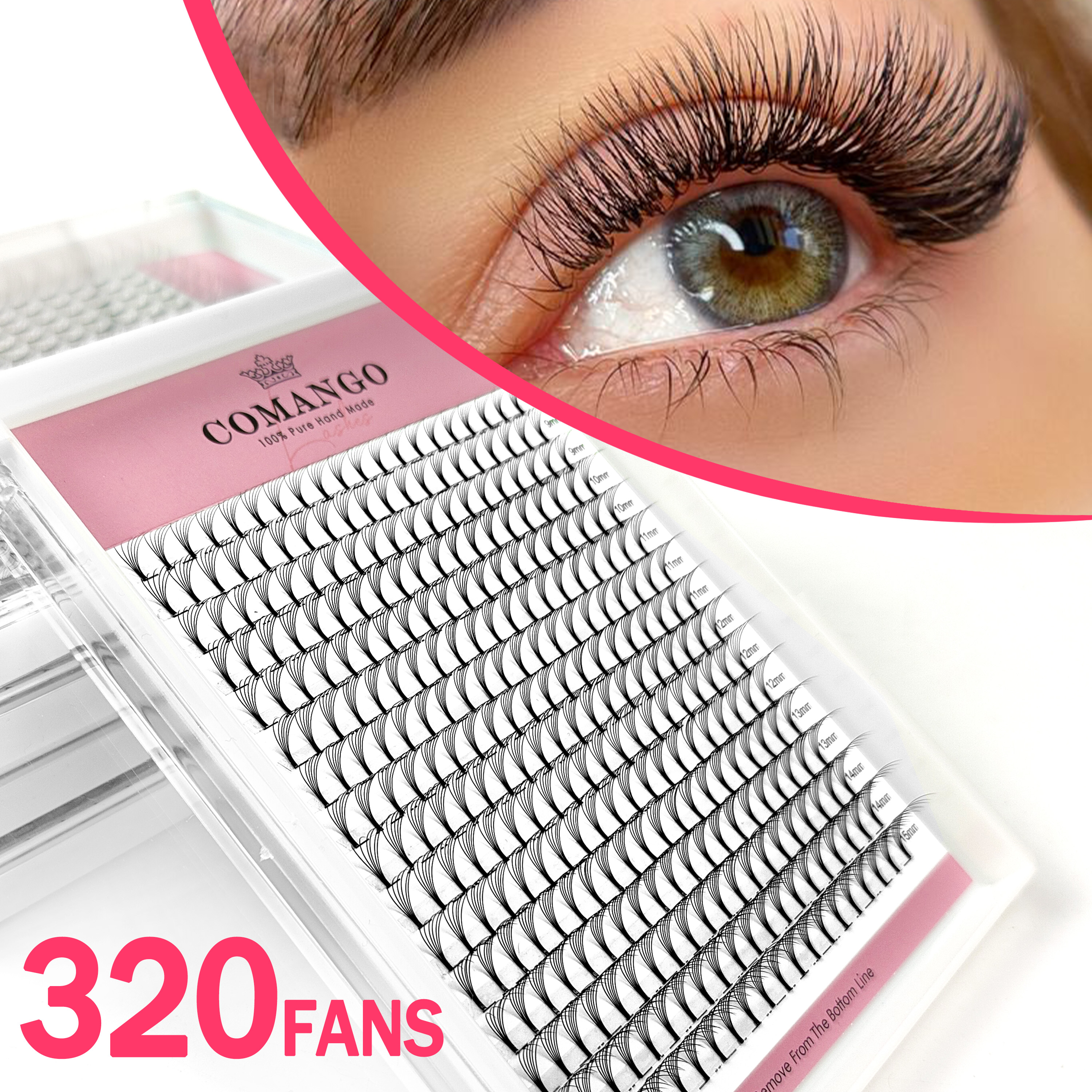 CoMango 320pcs Short Stem Prem - مراجعة Eyelash Extension Wet Look وسعره