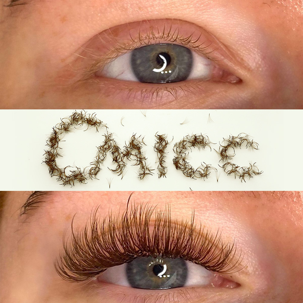 1000 Fans PBT Hybrid Brown Pre - مراجعة Eyelash Extension Hybrid وسعره