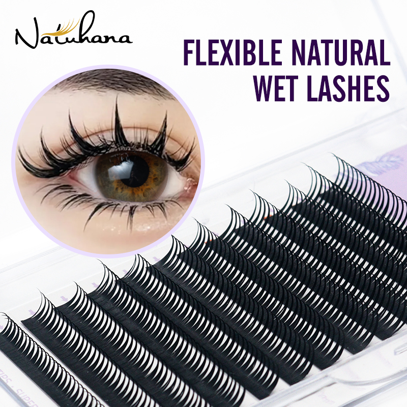 NATUHANA New 0.07mm Wet Eyelas - مراجعة Eyelash Extension Wet Look وسعره