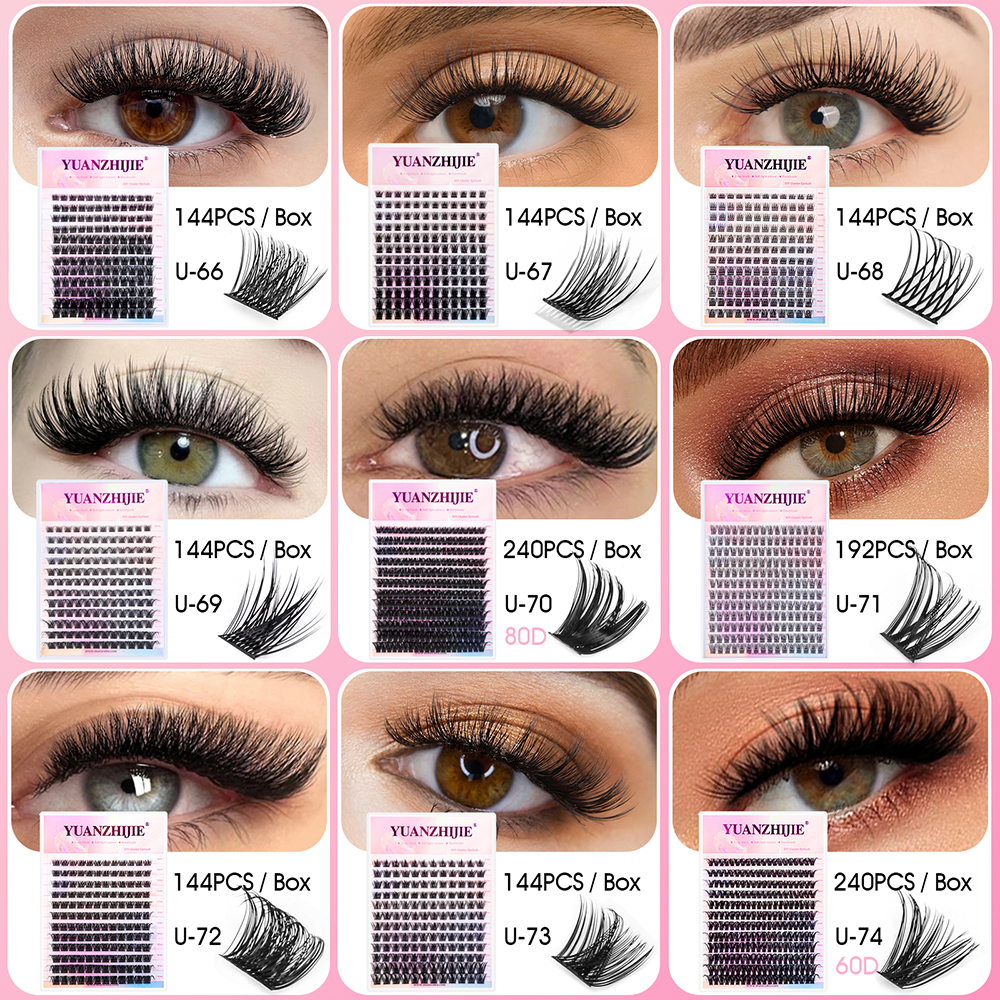 12 Rows YUANZHIJIE Premium Fau - مراجعة Eyelash Extension Hybrid وسعره