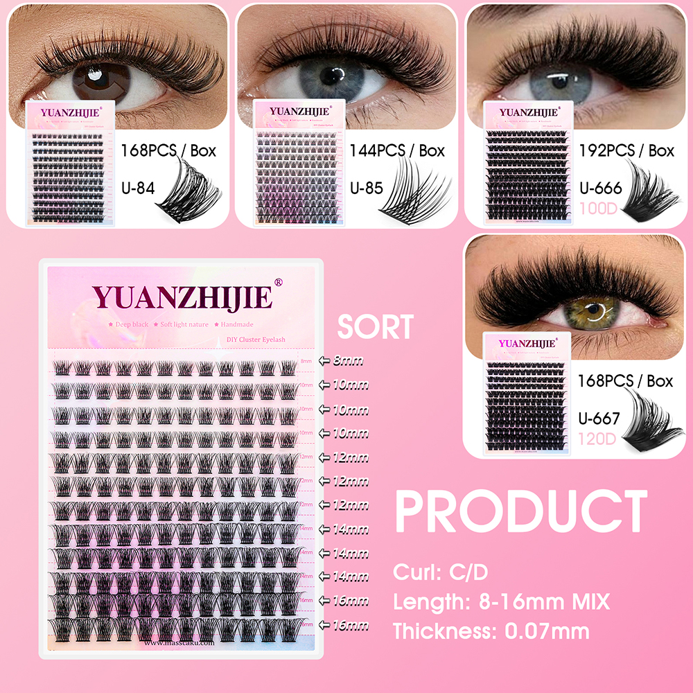 12 Rows YUANZHIJIE Premium Fau - مراجعة Eyelash Extension Hybrid وسعره