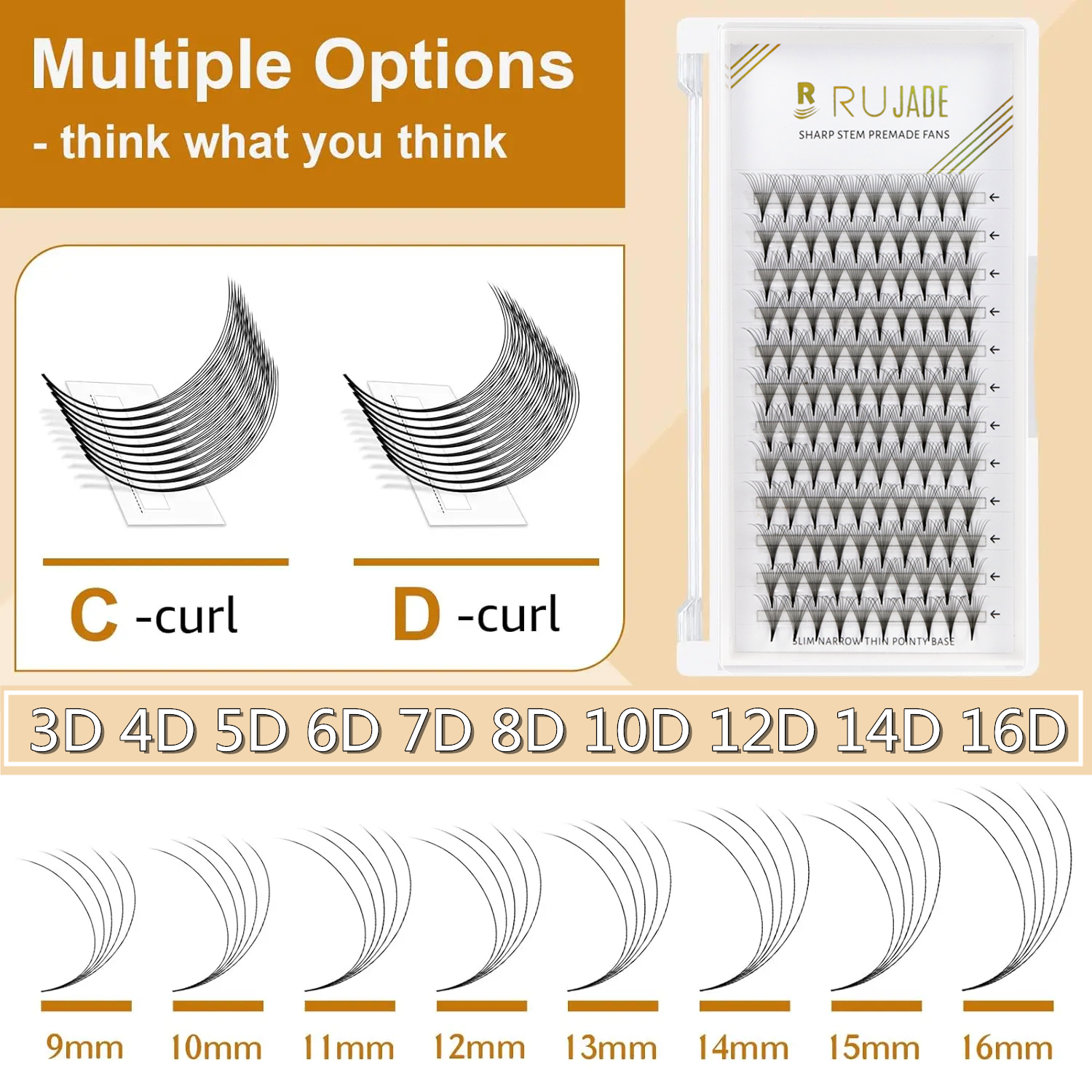 RUJADE Pointy Narrow Base Prem - مراجعة Eyelash Extension Russian Volume وسعره