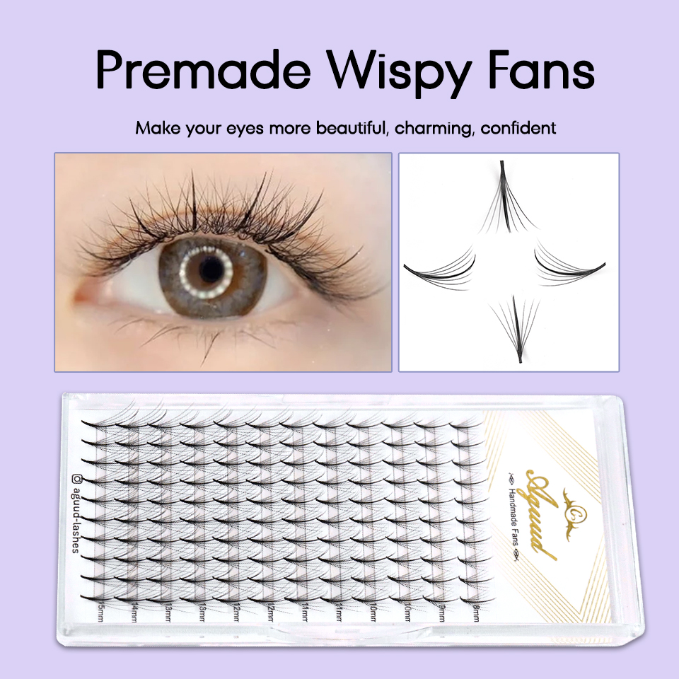 Aguud 3D 5D 7D 9D Wispy Prefab - مراجعة Eyelash Extension Hybrid وسعره