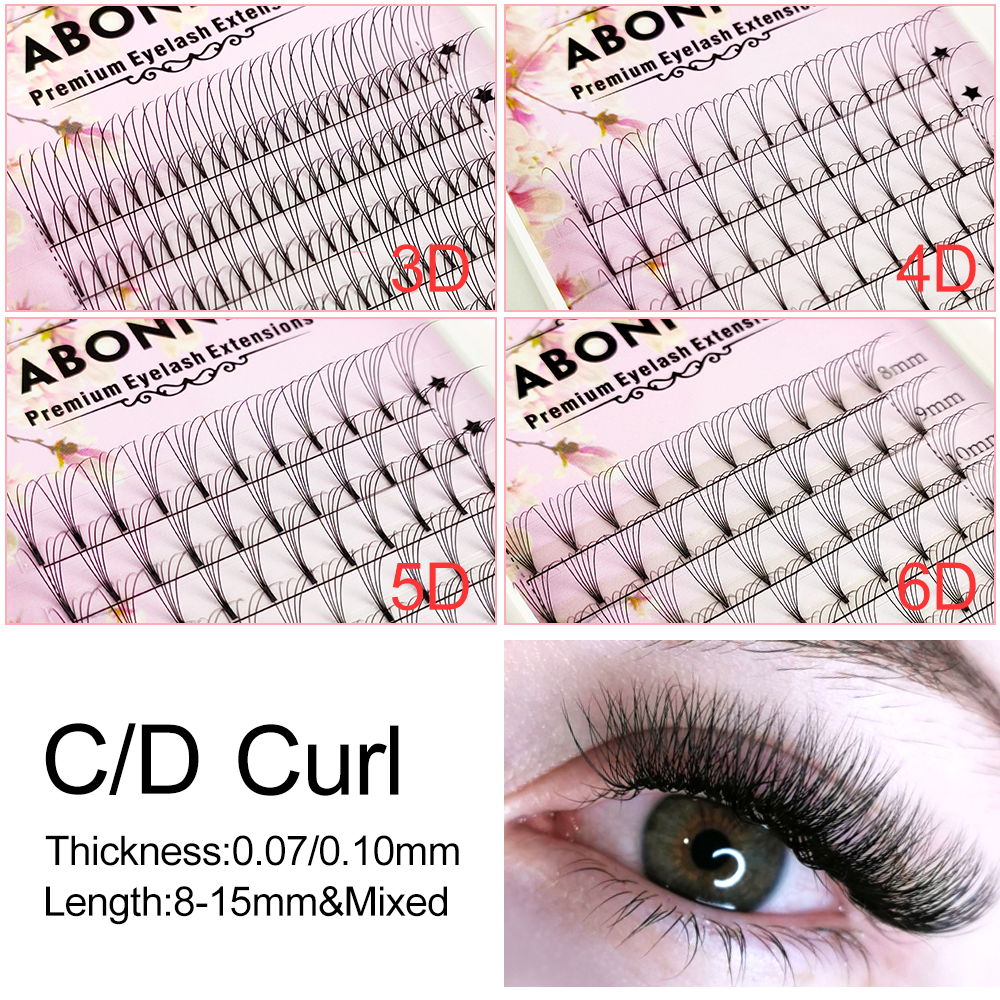 Abonnie 6D Narrow Fan Premade  - مراجعة Eyelash Extension Russian Volume وسعره