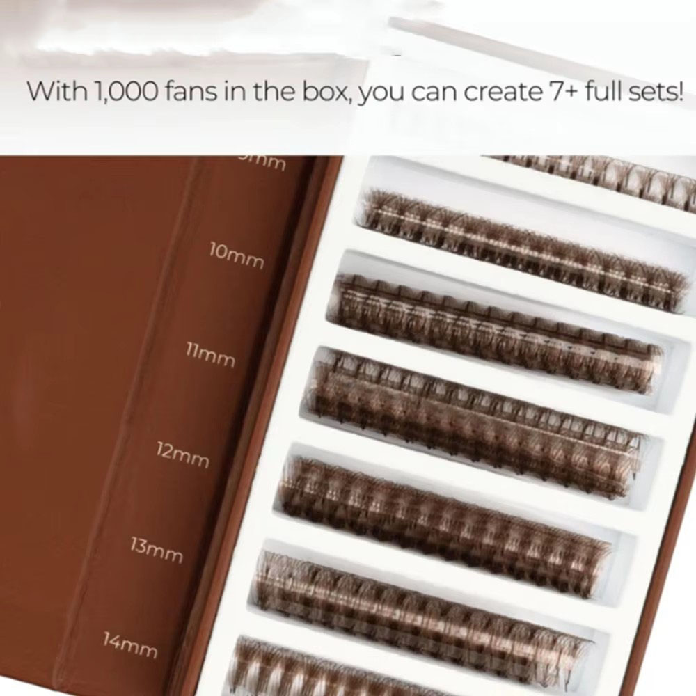 3D 6D 8D Brown Colored 1000 Fa - مراجعة Eyelash Extension Hybrid وسعره
