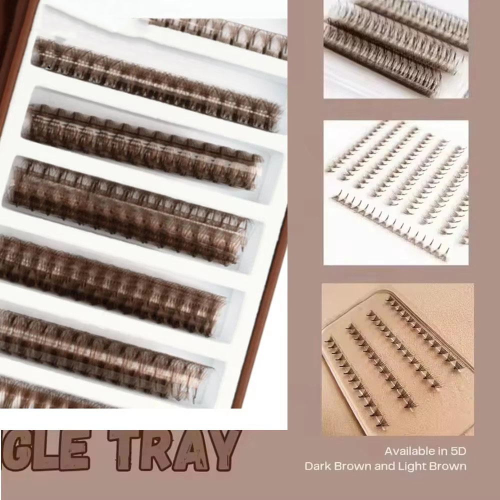 3D 6D 8D Brown Colored 1000 Fa - مراجعة Eyelash Extension Hybrid وسعره