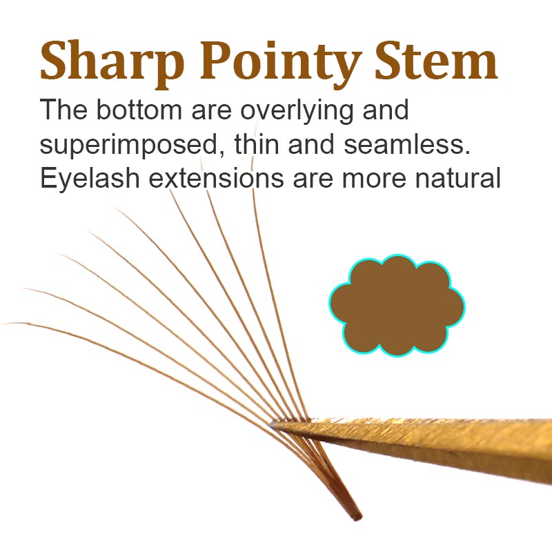 320 Colored Pointy Base Brown  - مراجعة Eyelash Extension Russian Volume وسعره