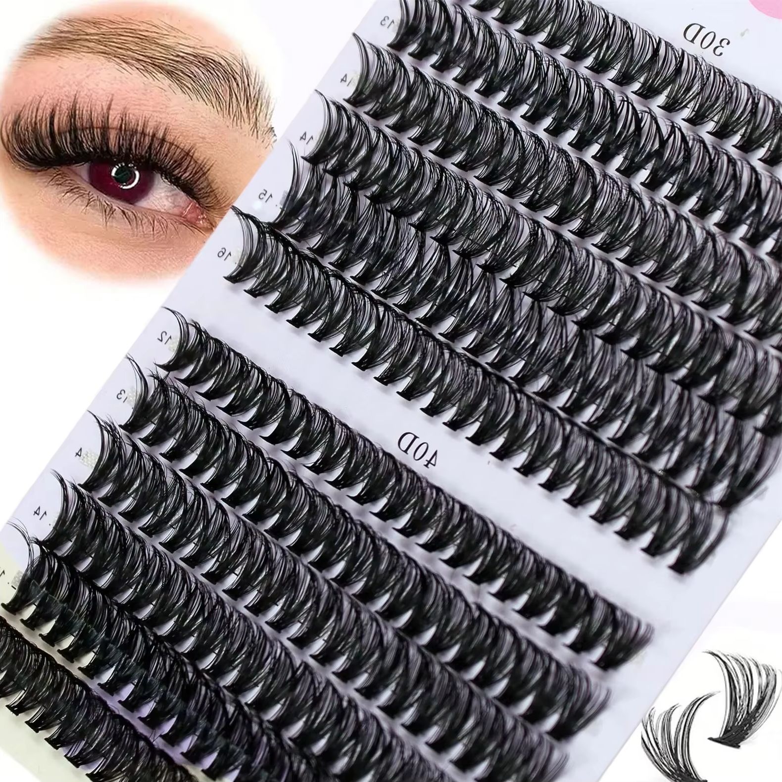 Natural Thick 30/40D Mix 12-16 - مراجعة Eyelash Extension Russian Volume وسعره
