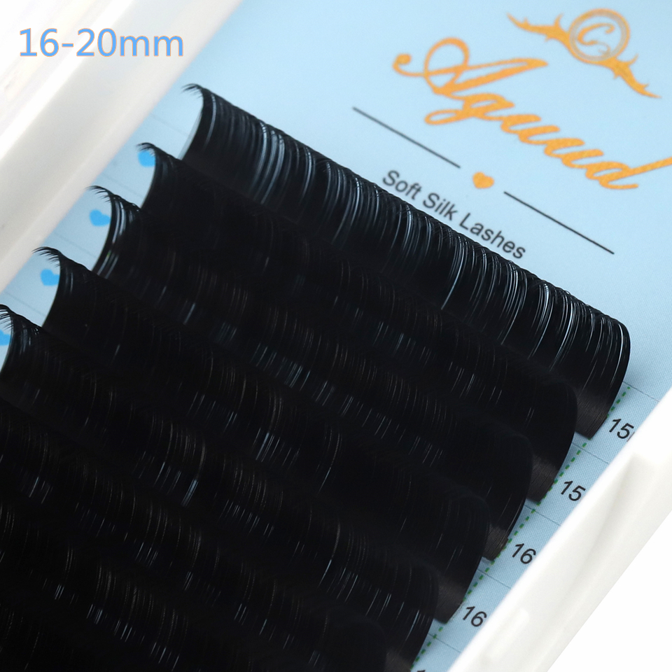 AGUUD 16 Rows Long 16-20mm Eye - مراجعة Eyelash Extension Russian Volume وسعره