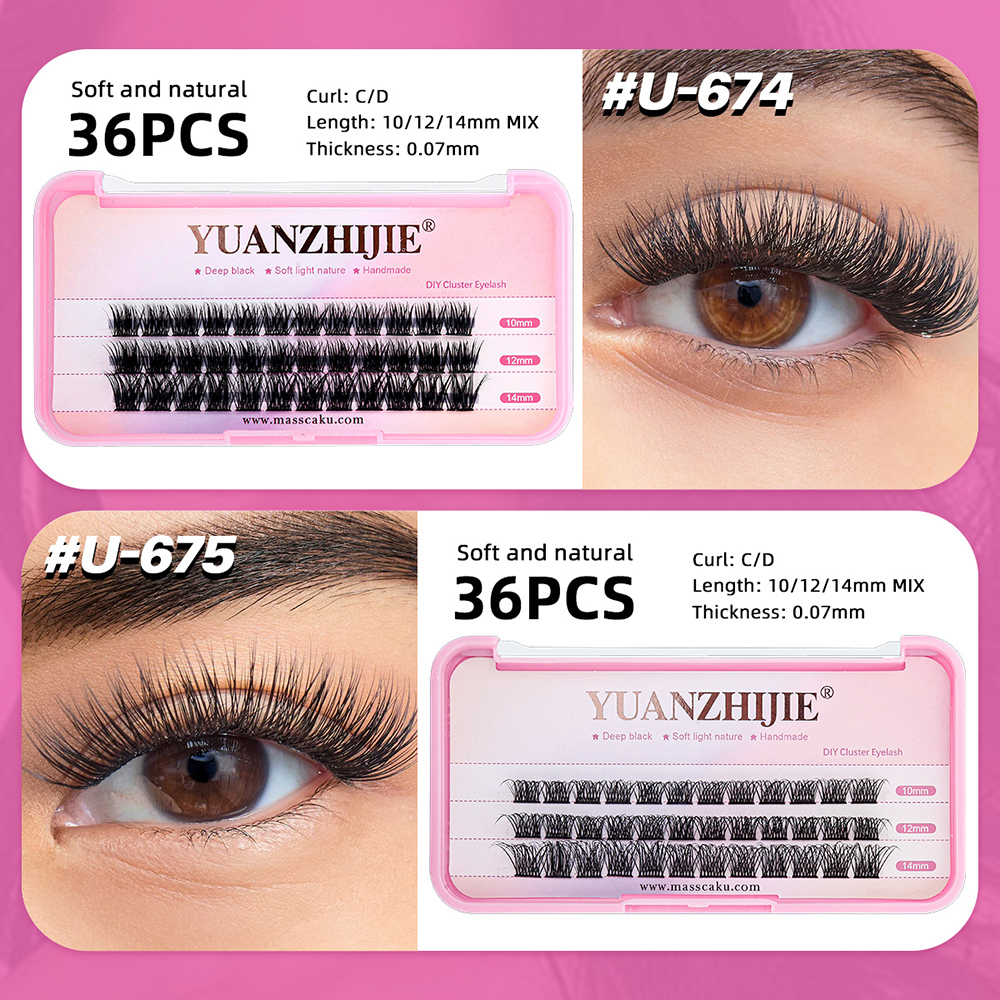 New Arrival YUANZHIJIE C D Cur - مراجعة Eyelash Extension Hybrid وسعره
