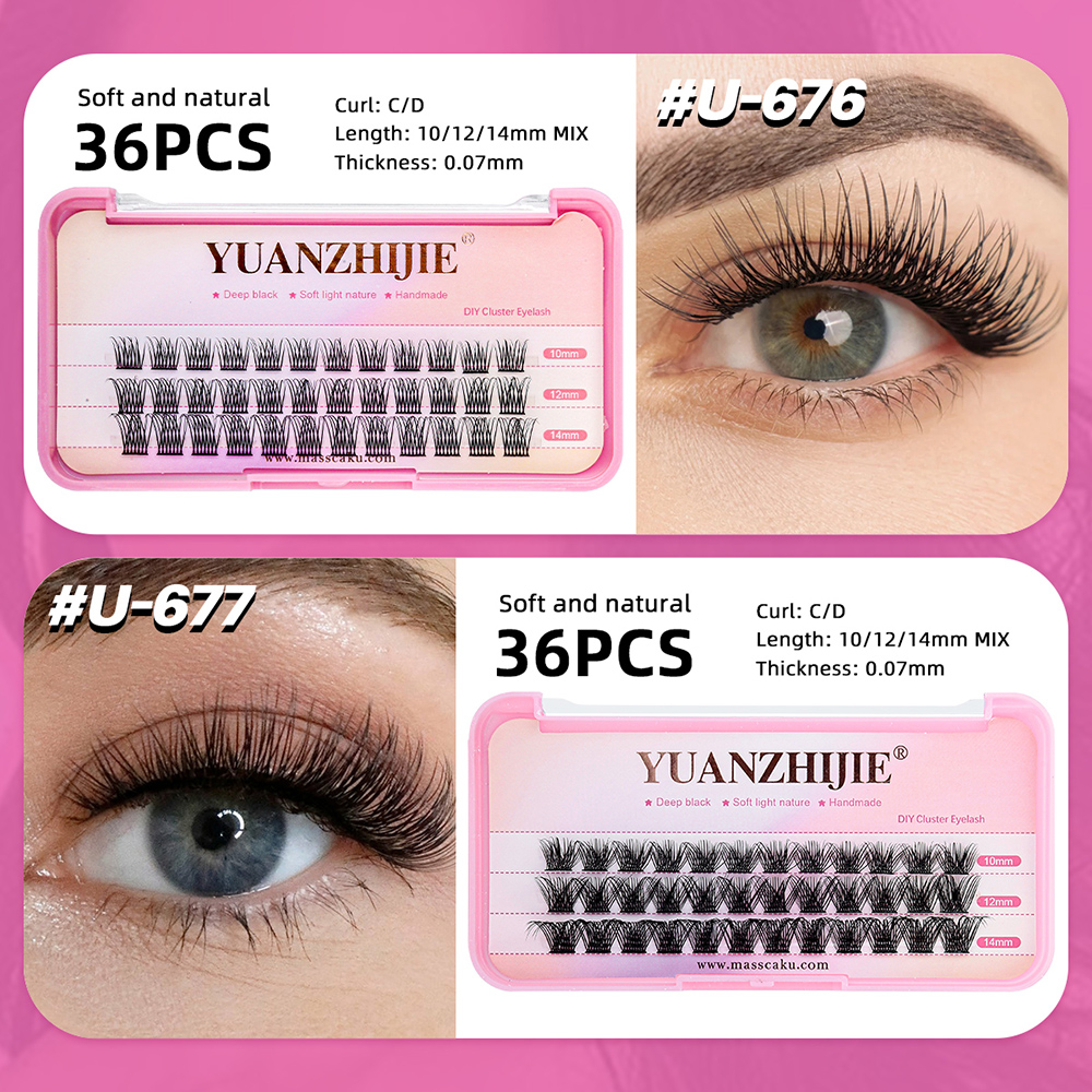New Arrival YUANZHIJIE C D Cur - مراجعة Eyelash Extension Hybrid وسعره