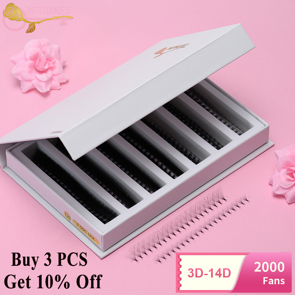 2000 Fans 0.05 0.07 Mix C D La - مراجعة Eyelash Extension Russian Volume وسعره