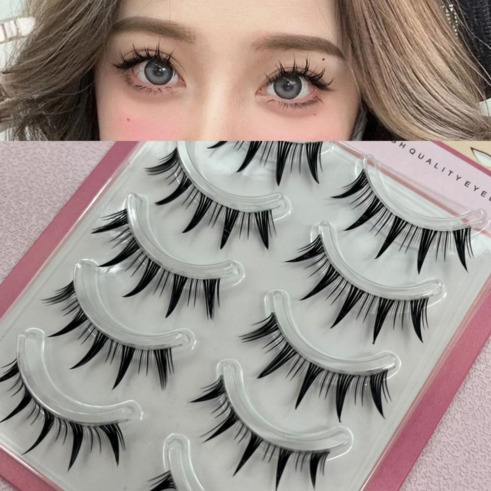 5 Pairs Pack Japanese Cosplay  - مراجعة Eyelash Extension Wet Look وسعره