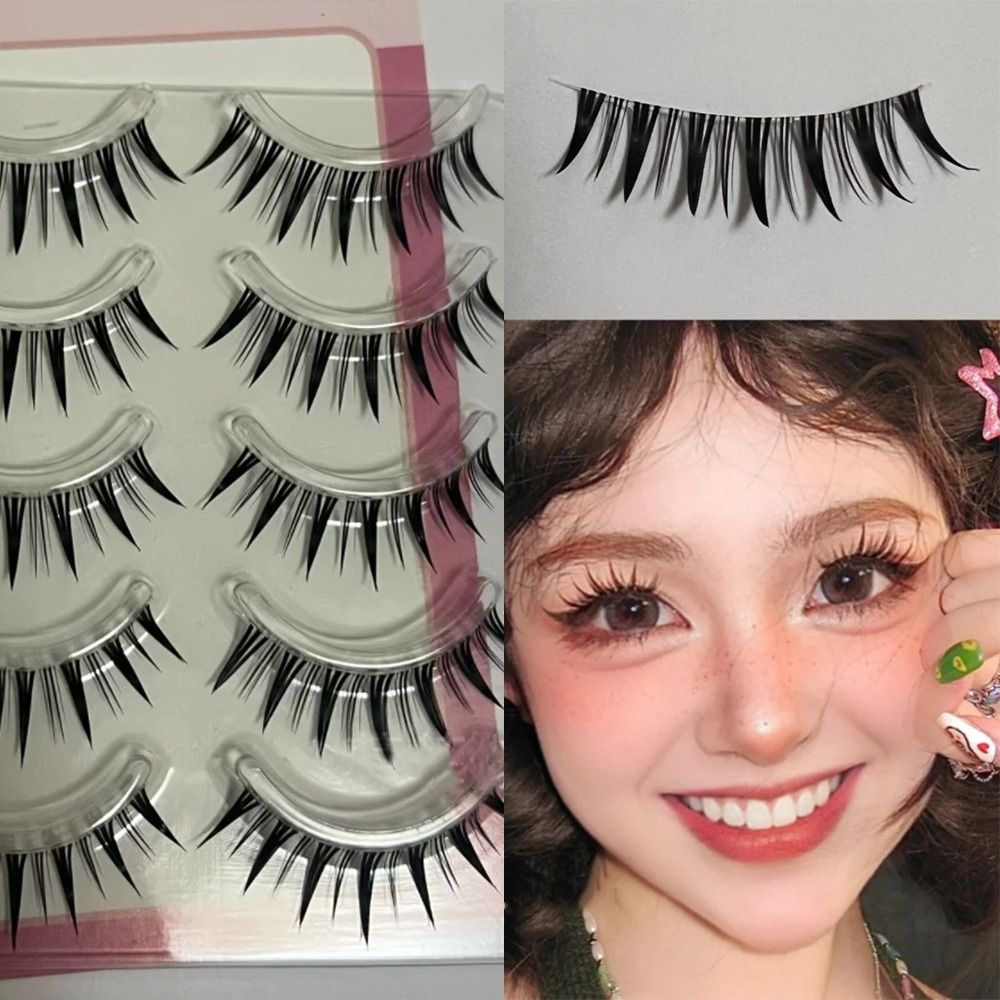 5 Pairs Pack Japanese Cosplay  - مراجعة Eyelash Extension Wet Look وسعره