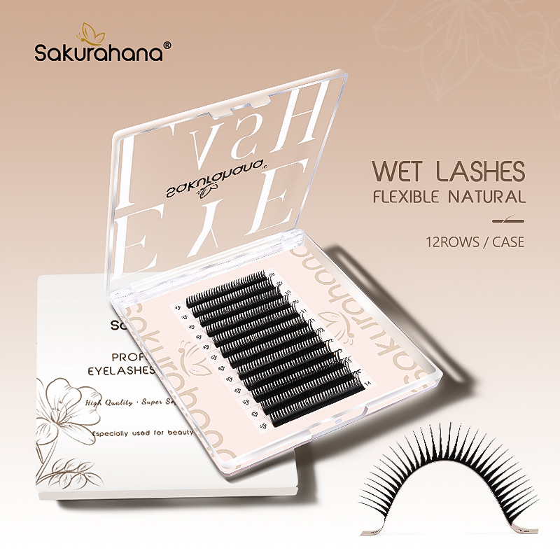 Sakurahana Wet Eyelash Extensi - مراجعة Eyelash Extension Wet Look وسعره