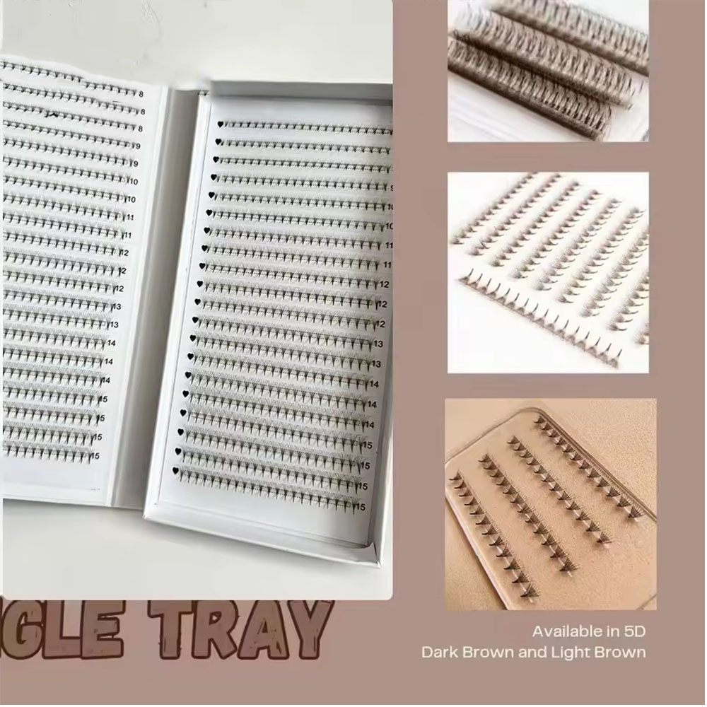 1200Fans 3D 8D 5D Brown Colore - مراجعة Eyelash Extension Hybrid وسعره